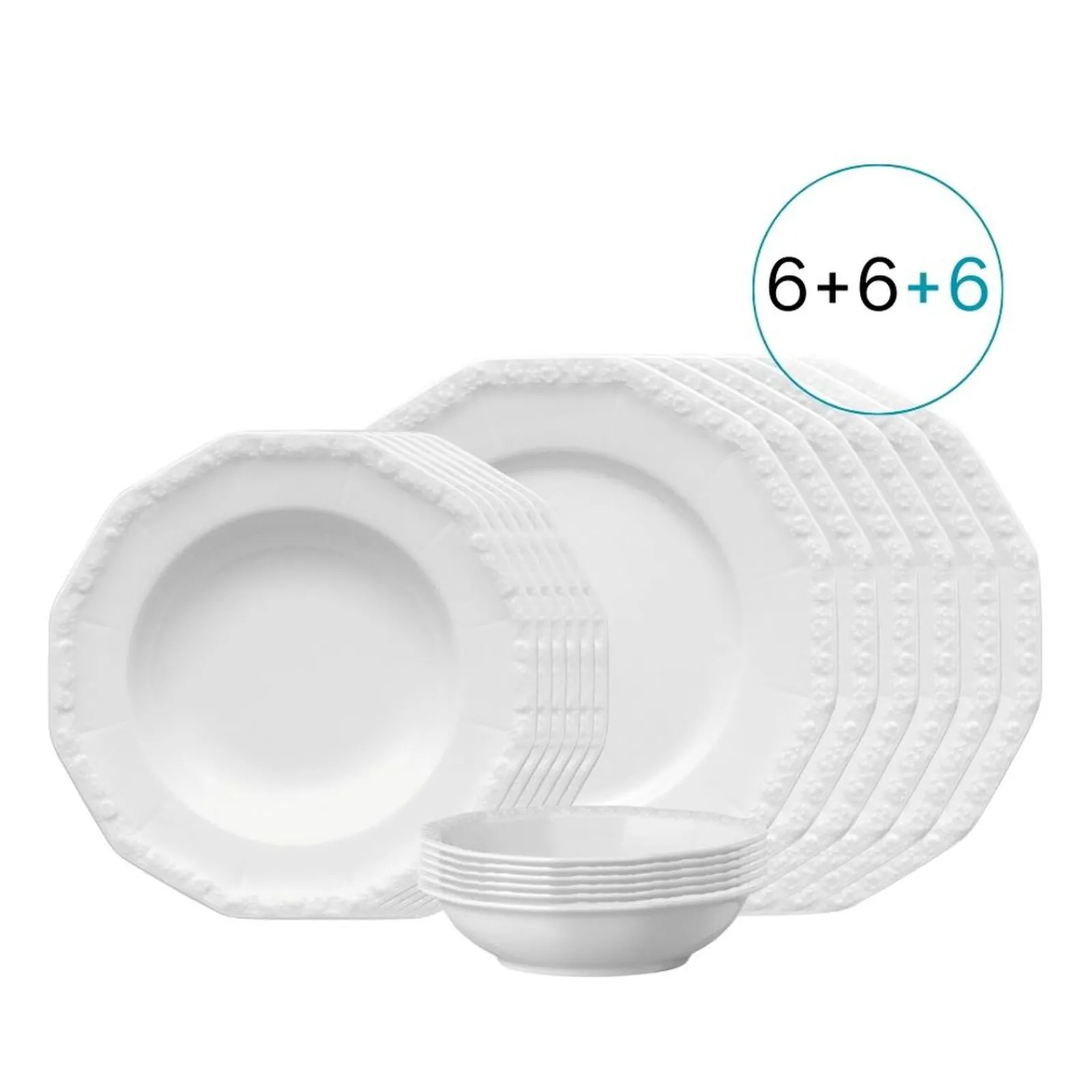 Online Rosenthal 18-tlg. Speiseset für 6 Personen, 6x Dessertschalen gratis!